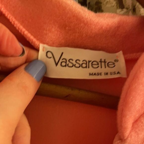 pink vintage Vassarette fleece nightgown robe - Picture 8 of 10